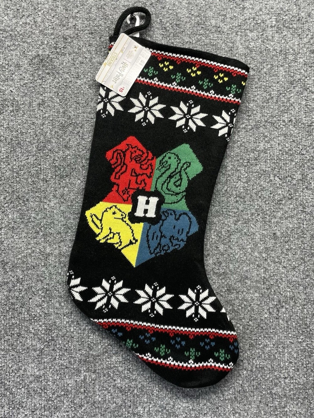 Harry Potter Hogwarts Christmas Stocking Knit Holiday Warner Bros New With Tag